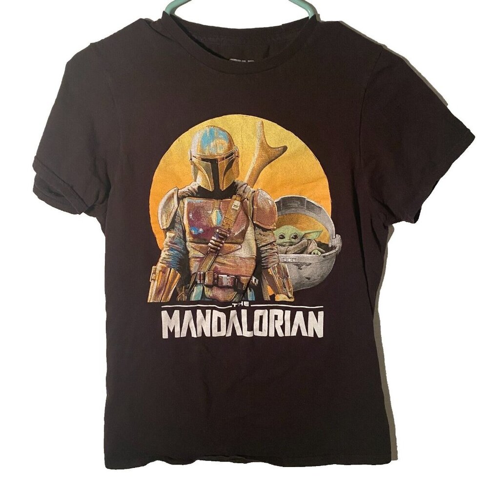 Star Wars Mandalorian T-Shirt Men's Size Small Short Sleeve Black 100% Cotton‎